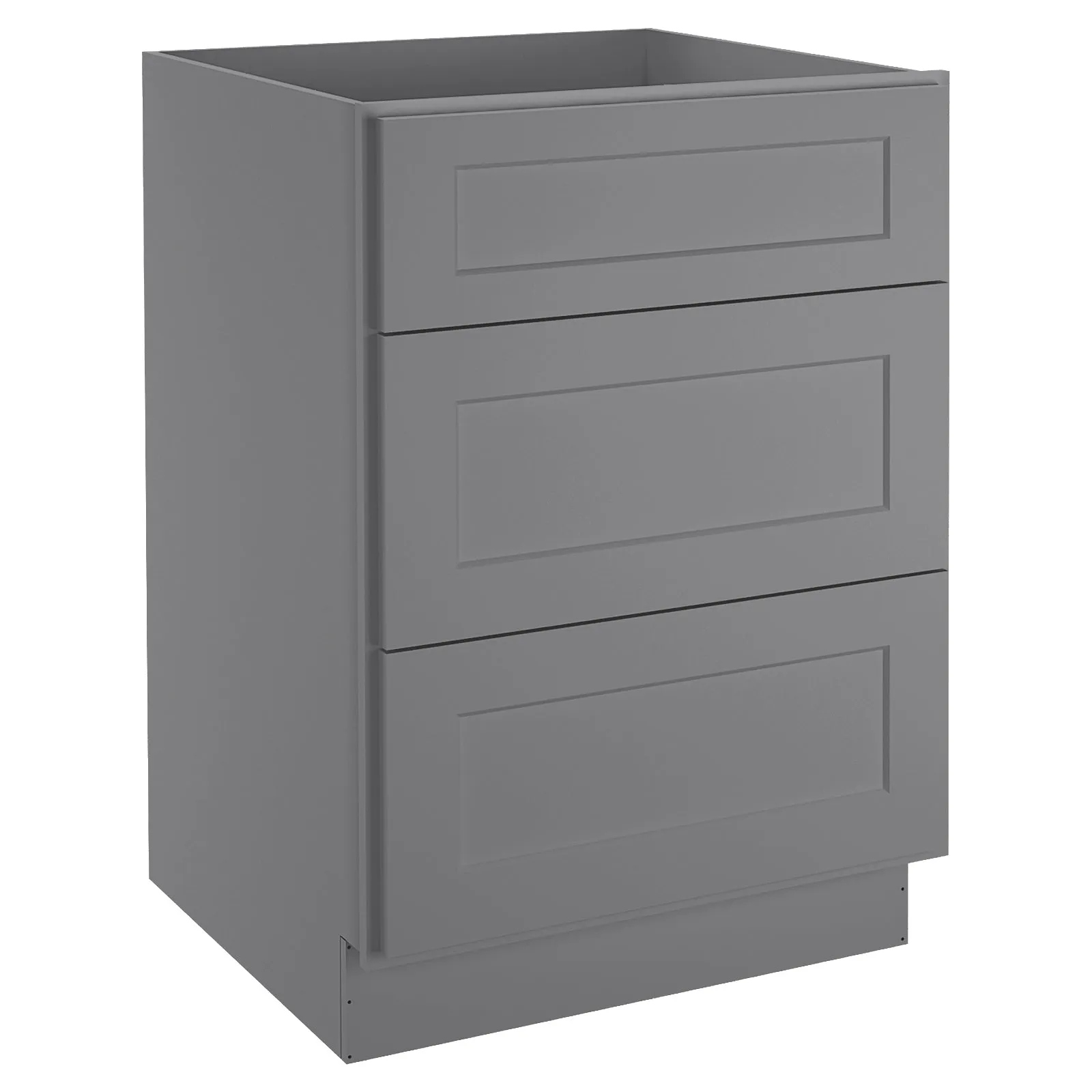 24"D Birch Solid Wood 3 Drawer Base Kitchen Cabinet 3DB