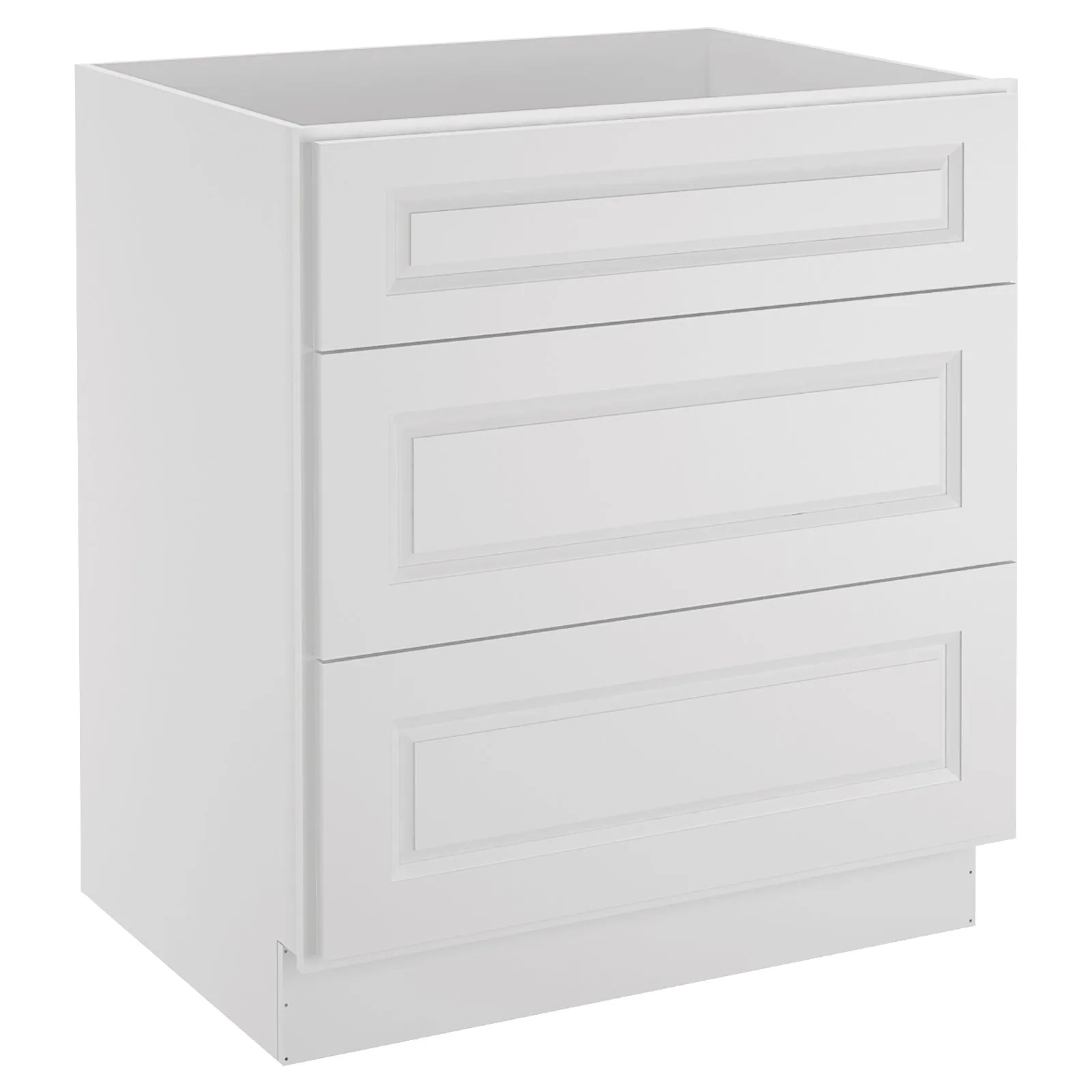 24"D Birch Solid Wood 3 Drawer Base Kitchen Cabinet 3DB
