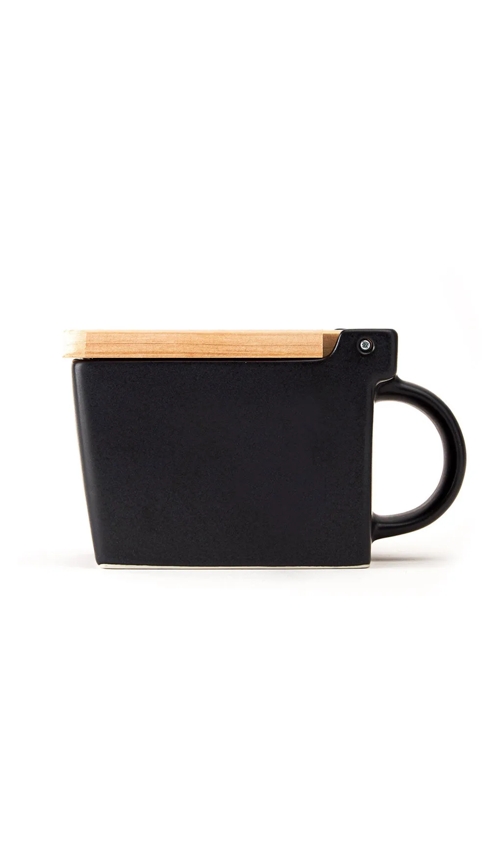 Ceramic Salt Box with Wooden Lid