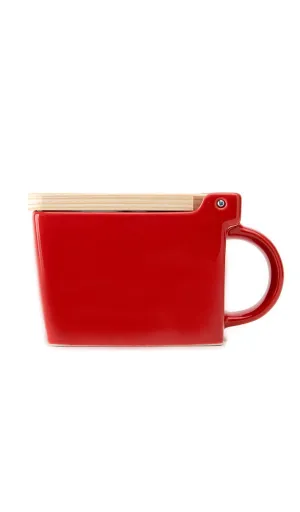 Ceramic Salt Box with Wooden Lid