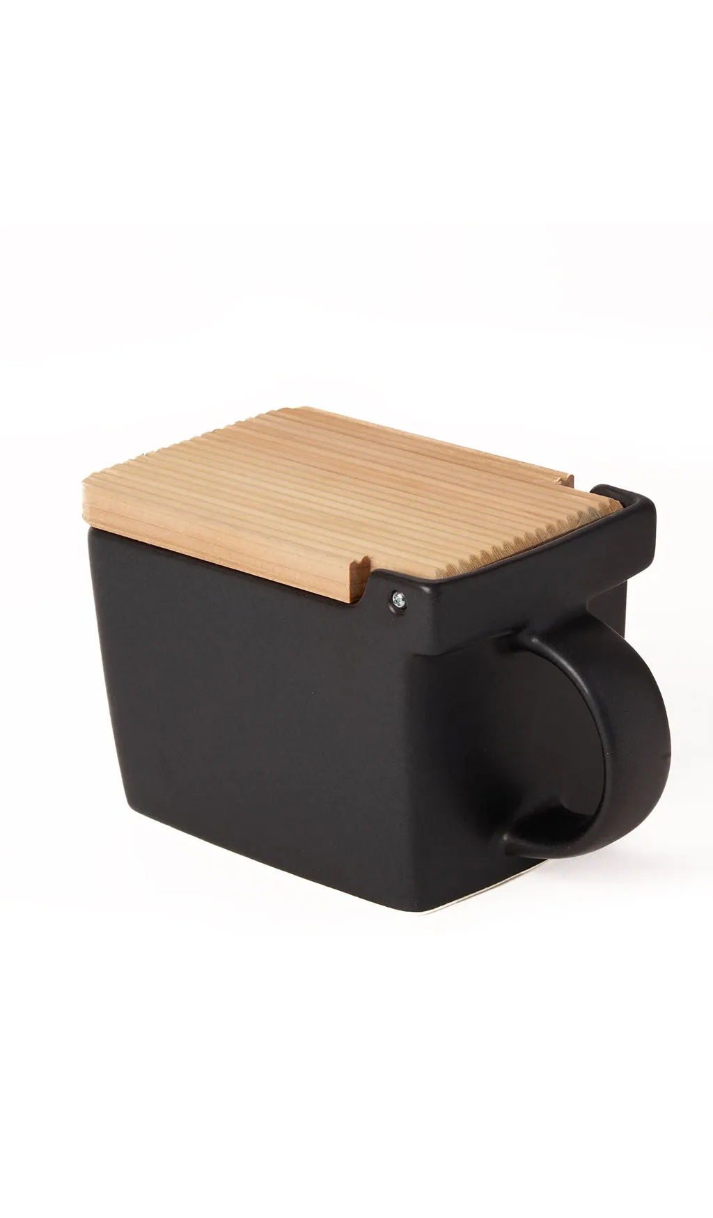 Ceramic Salt Box with Wooden Lid