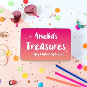 Children's Personalised 'Treasures' Storage Tin