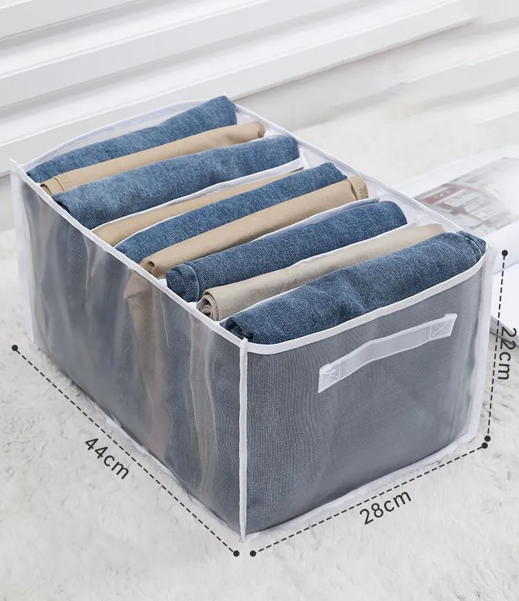Clothes Storage Box Jeans Wardrobe Drawer Storage Box Foldable Washable Storage Organizer