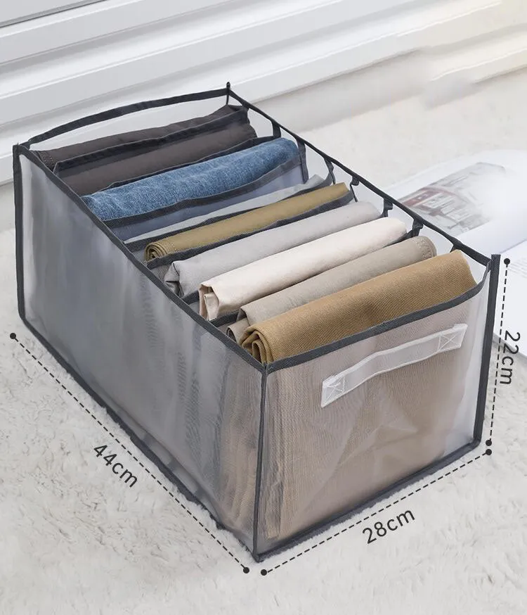 Clothes Storage Box Jeans Wardrobe Drawer Storage Box Foldable Washable Storage Organizer