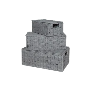 Grey Paper Rope Storage Hamper Basket