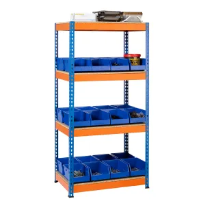 Heavy Duty Racking Blue and Orange 4 Levels 1800mm H x 900mm W x 600mm D with 24 Picking Parts Bins Heavy Duty Racking Blue and Orange 4 Levels 1800mm H x 900mm W x 600mm D with 24 Picking Parts Bins