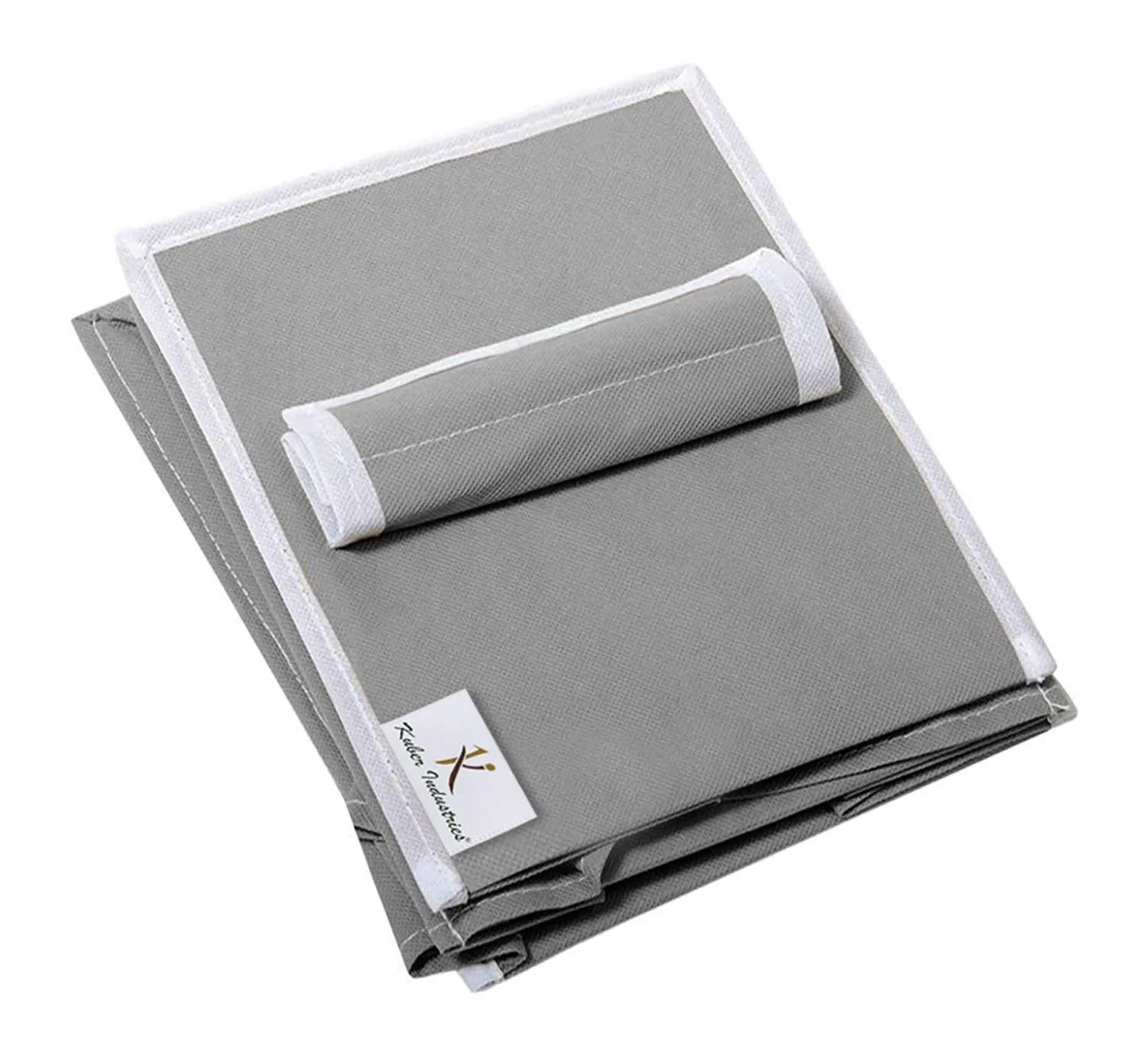 Kuber Industries 4 shelf Closet Organizer for Wardrobe|Non-woven Collapsible Wardrobe|Hanging Shelf for clothes|4 shelves Cloth Organizer|Pack of 2 (Grey)|Fabric