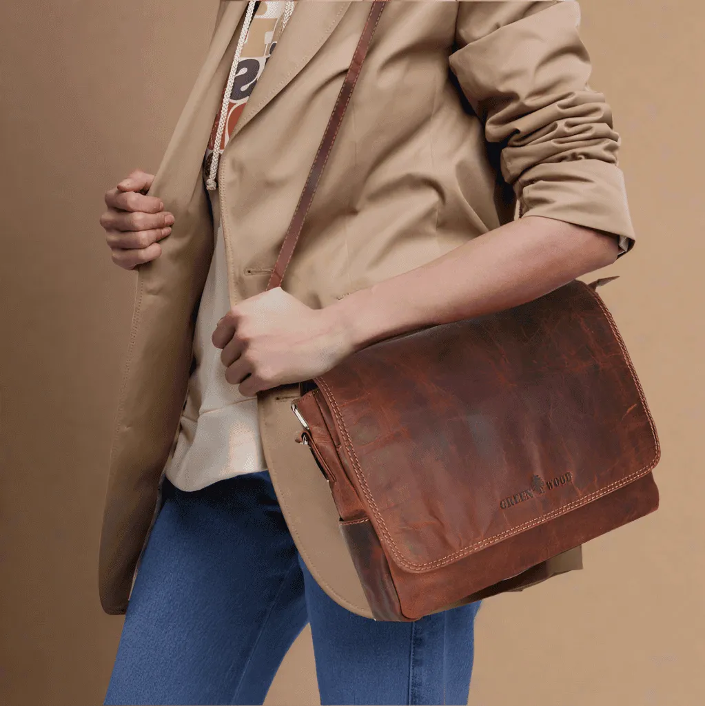 Leather Messenger Bag Mini 11" Sandal