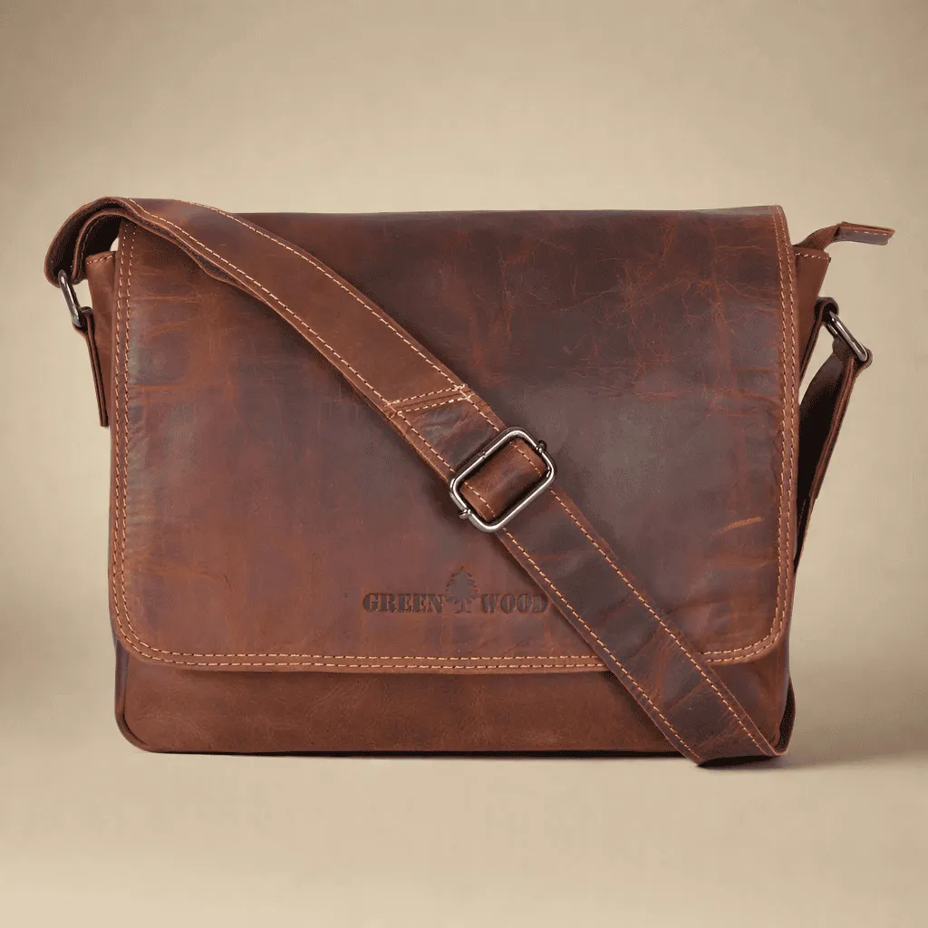 Leather Messenger Bag Mini 11" Sandal