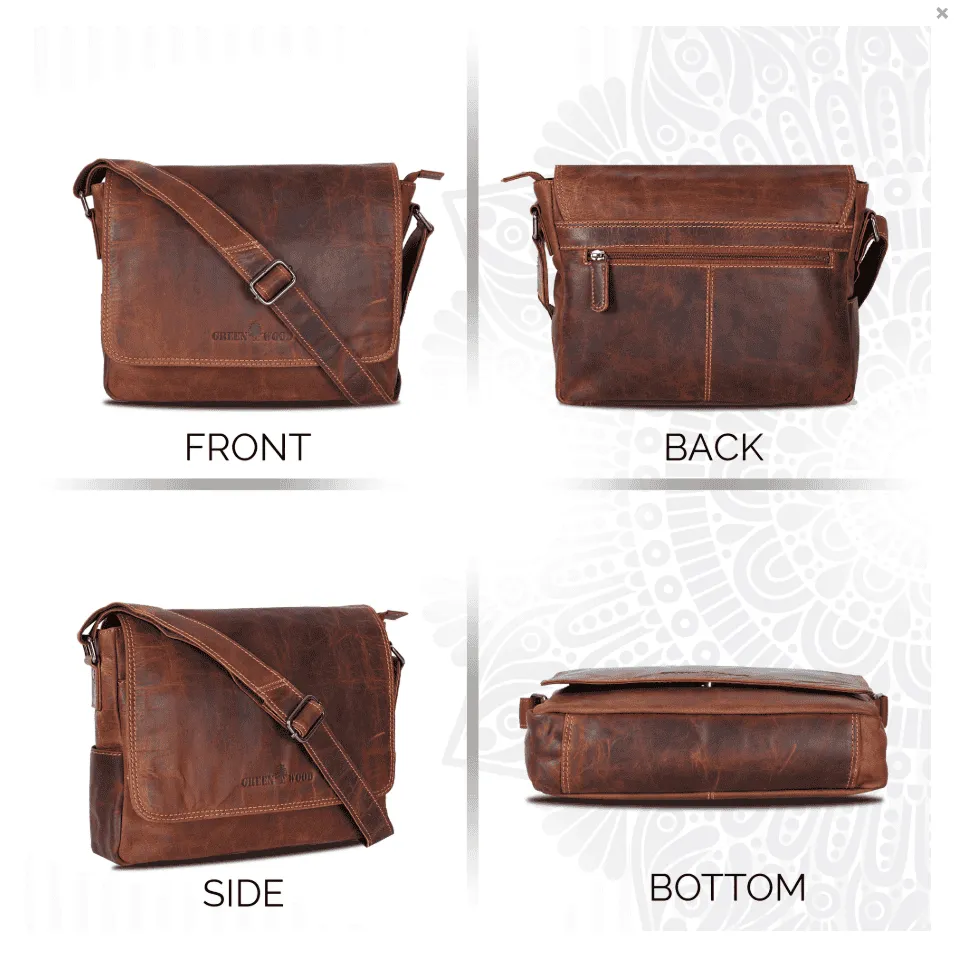 Leather Messenger Bag Mini 11" Sandal