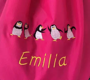 Penguins Dancing Canvas Trug - Toy Storage Trug - Personalised