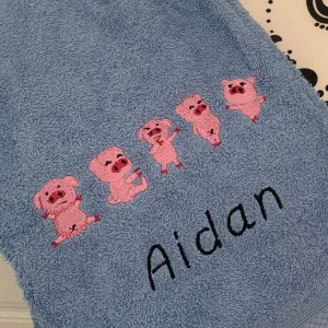 Pigs Canvas Trug - Toy Storage Tub - Personalised