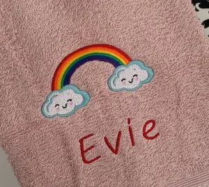 Rainbow Clouds Canvas Trug - Toy Storage Tub - Personalised
