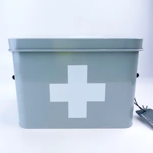 ROBELY sewing First Aid Kit Metal Tin Container Storage Box - Light Grey ROBELY sewing First Aid Kit Metal Tin Container Storage Box - Light Grey
