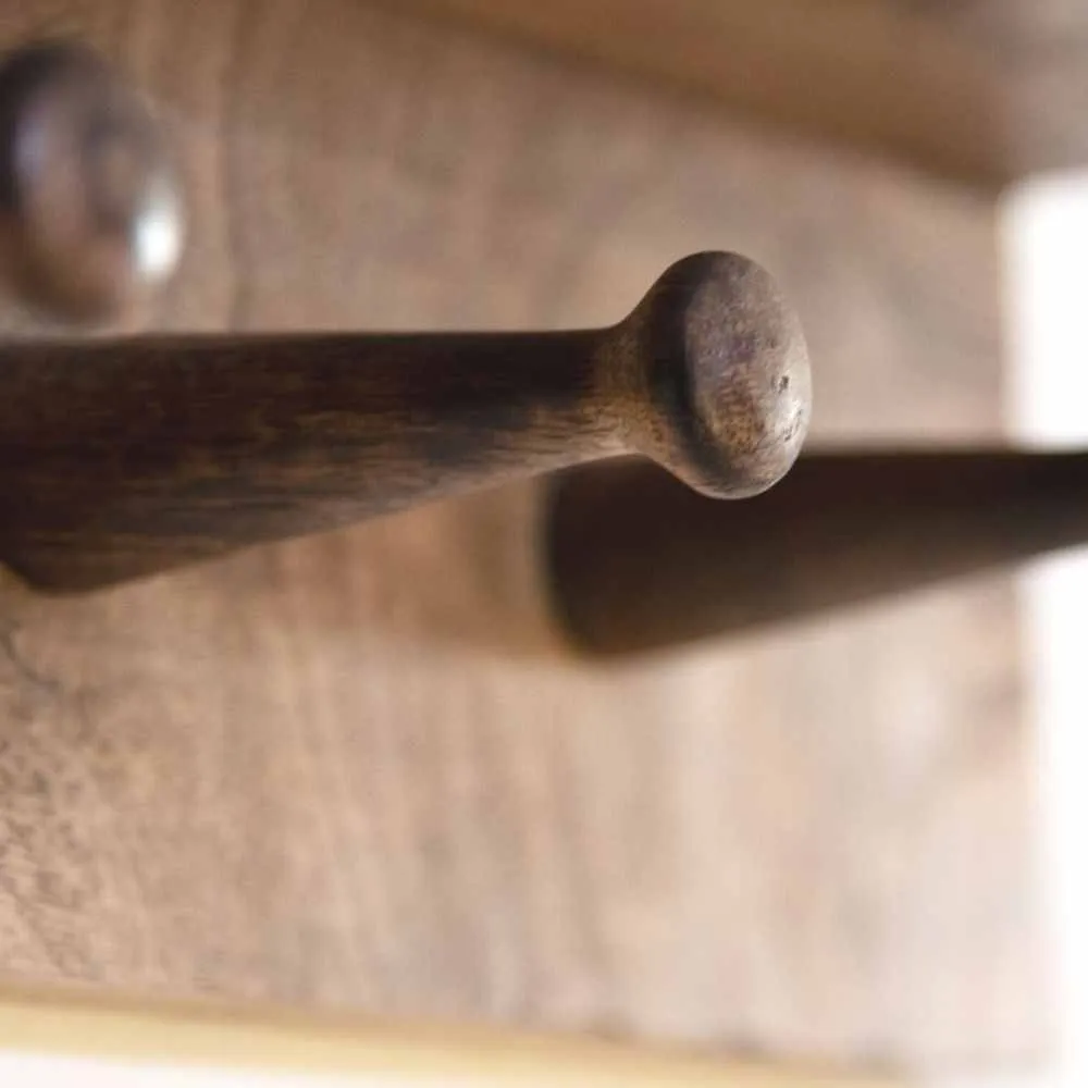 Shelf-Cum-Coat Hanger | Seasoned Mango Wood | Smart Home Utility | 24 Inches