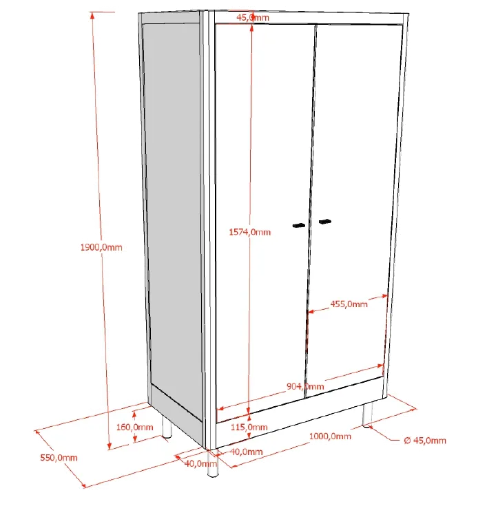 Vipack Forrest 2-Door Wardrobe Oak